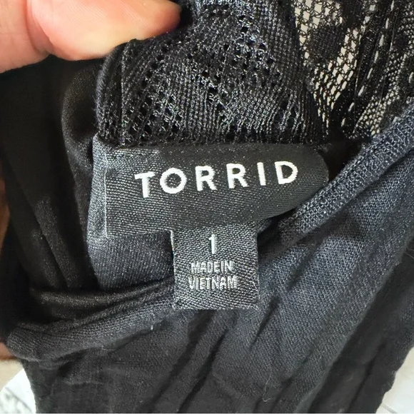 Torrid Suze 1 1X Black Midi Stretch Rayon Trapeze Dress - Picture 4 of 5